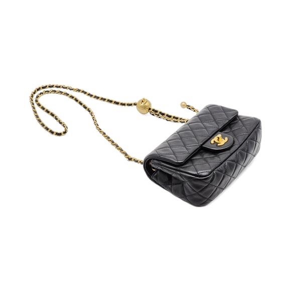 Chanel Quilted Lambskin Leather Pearl Crush Mini Flap Bag in Black - Picture 5 of 14